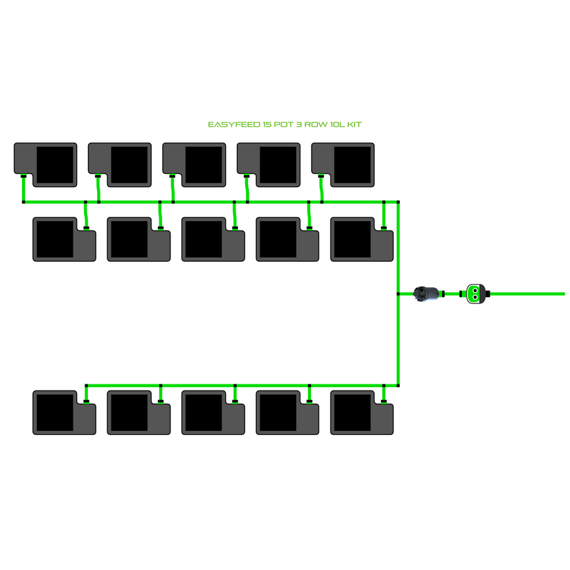Alien Hydroponics EasyFeed 15 Pot 3 Row Kit