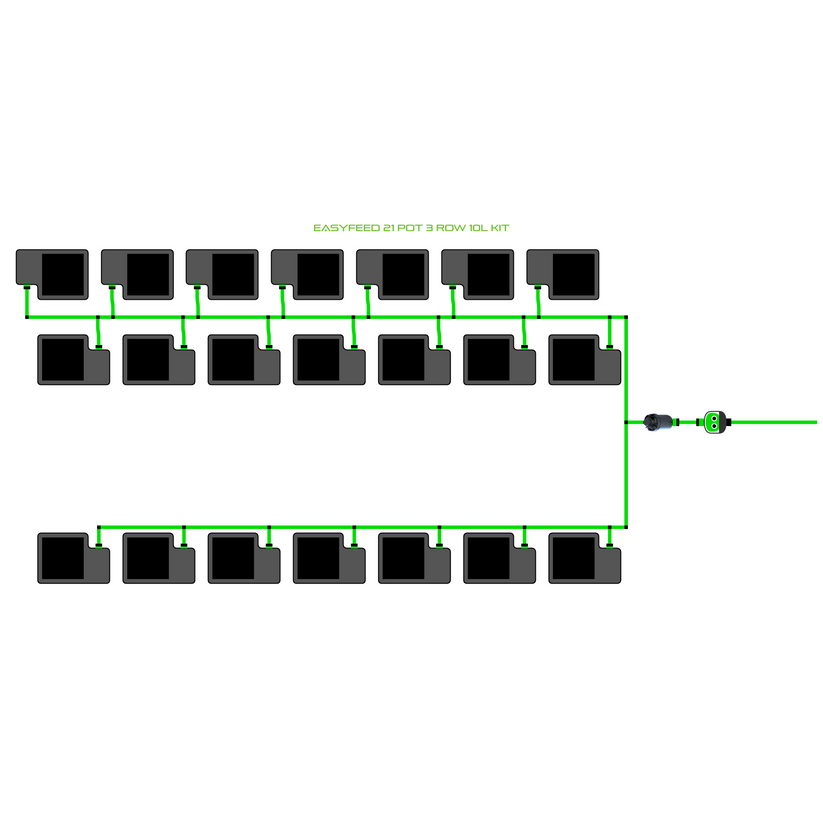 Alien Hydroponics EasyFeed 21 Pot 3 Row Kit