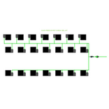 Alien Hydroponics EasyFeed 21 Pot 3 Row Kit