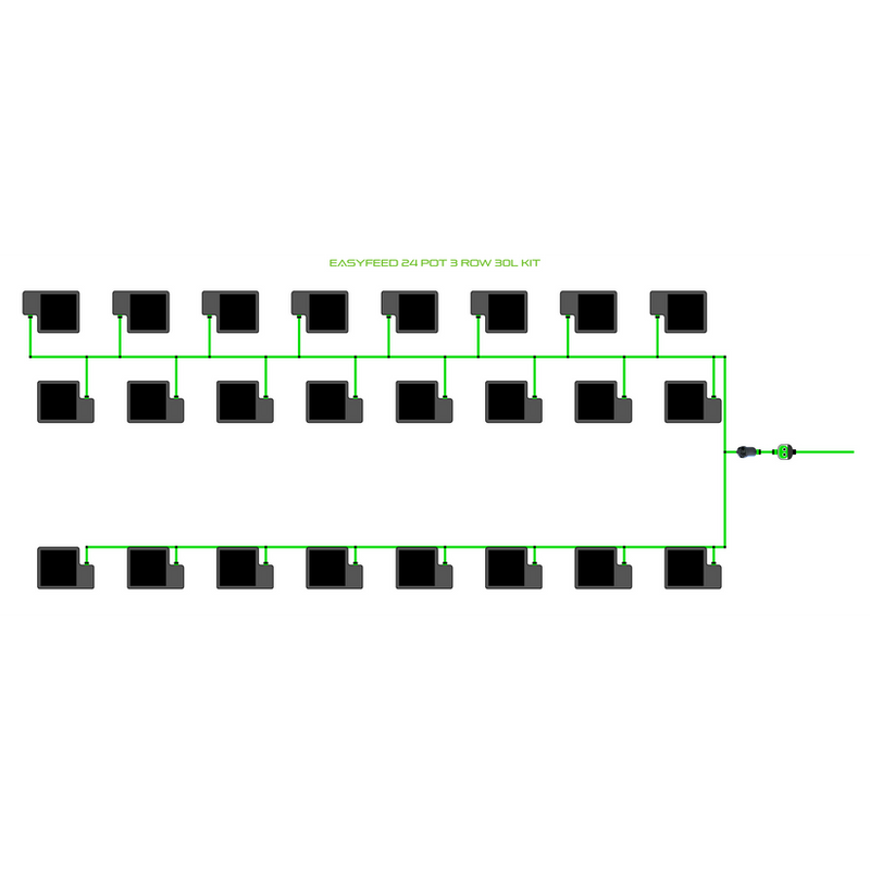 Alien Hydroponics EasyFeed 24 Pot 3 Row Kit