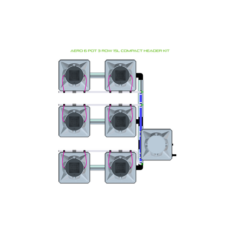 Alien Hydroponics AERO 6 Pot 3 Row Kit
