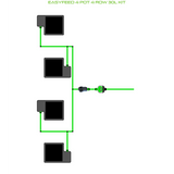 Alien Hydroponics EasyFeed 4 Pot 4 Row Kit