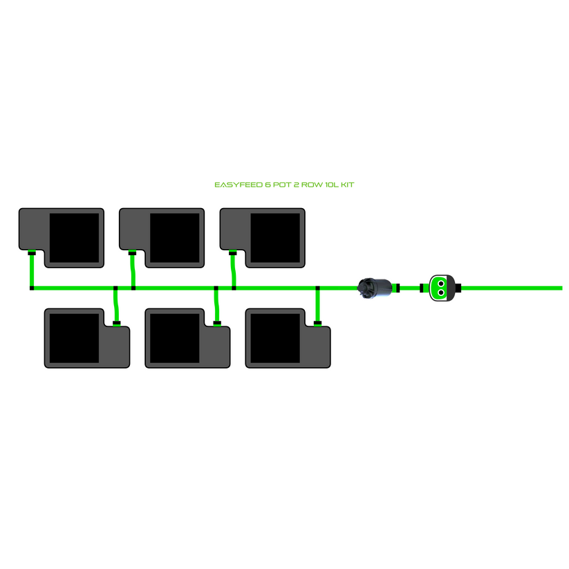Alien Hydroponics EasyFeed 6 Pot 2 Row Kit
