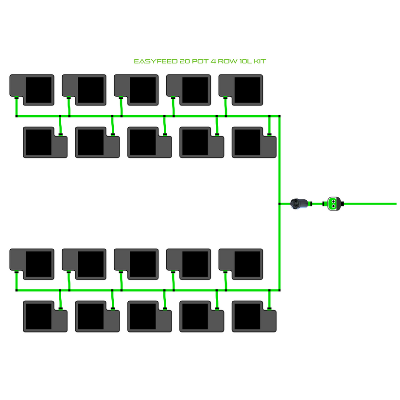 Alien Hydroponics EasyFeed 20 Pot 4 Row Kit
