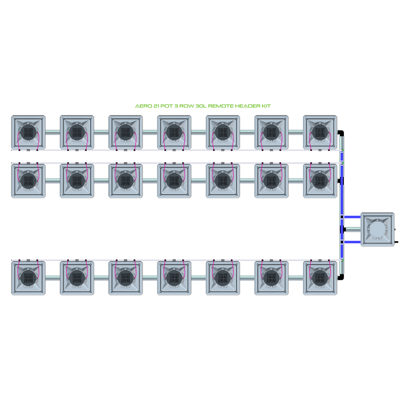 Alien Hydroponics AERO 21 Pot 3 Row Kit