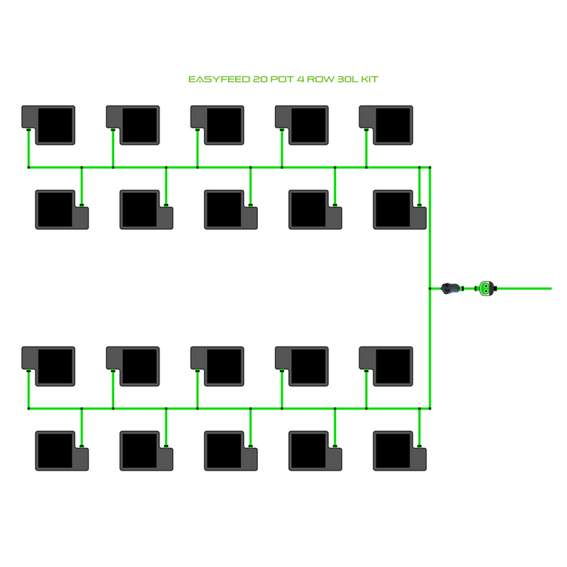 Alien Hydroponics EasyFeed 20 Pot 4 Row Kit