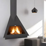 HearthArtSinn Ash 4 Triangular Hanging Wood Burning Fireplace