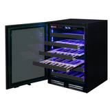 Allavino Reserva Series 50″ 34″ Tall Single Zone Left Hinge Black Stainless Steel Wine Cooler Refrigerator