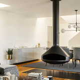 HearthArtSinn Shine 2 Luxury Hanging Trumpet-Shaped Real Fire Fireplace