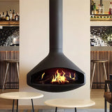 HearthArtSinn Shine 2 Luxury Hanging Trumpet-Shaped Real Fire Fireplace