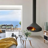 HearthArtSinn Shine 2 Luxury Hanging Trumpet-Shaped Real Fire Fireplace