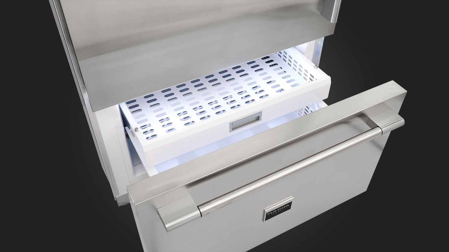 Fulgor Milano 36” 18.5 cu. ft. Stainless Steel Built‑In Bottom Freezer Refrigerator F7PBM36S2-L