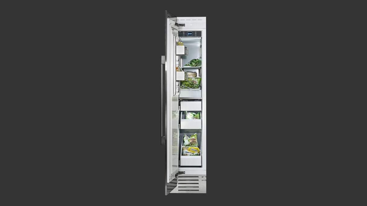 Fulgor Milano 700 Series 18 Inch 8.22 Cu. Ft. Built-In Column Freezer with Ice Maker Left Hinge F7SFC18S1-L