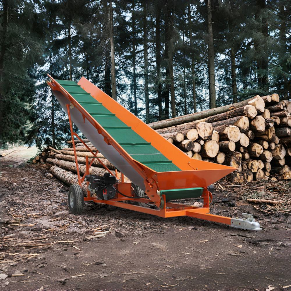 Chery Industrial 6.5HP Firewood Conveyor Max. 9.3ft Lift Height with B&S Engine and 19.7" PVC Belt