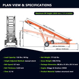 Chery Industrial 6.5HP Firewood Conveyor Max. 9.3ft Lift Height with B&S Engine and 19.7" PVC Belt
