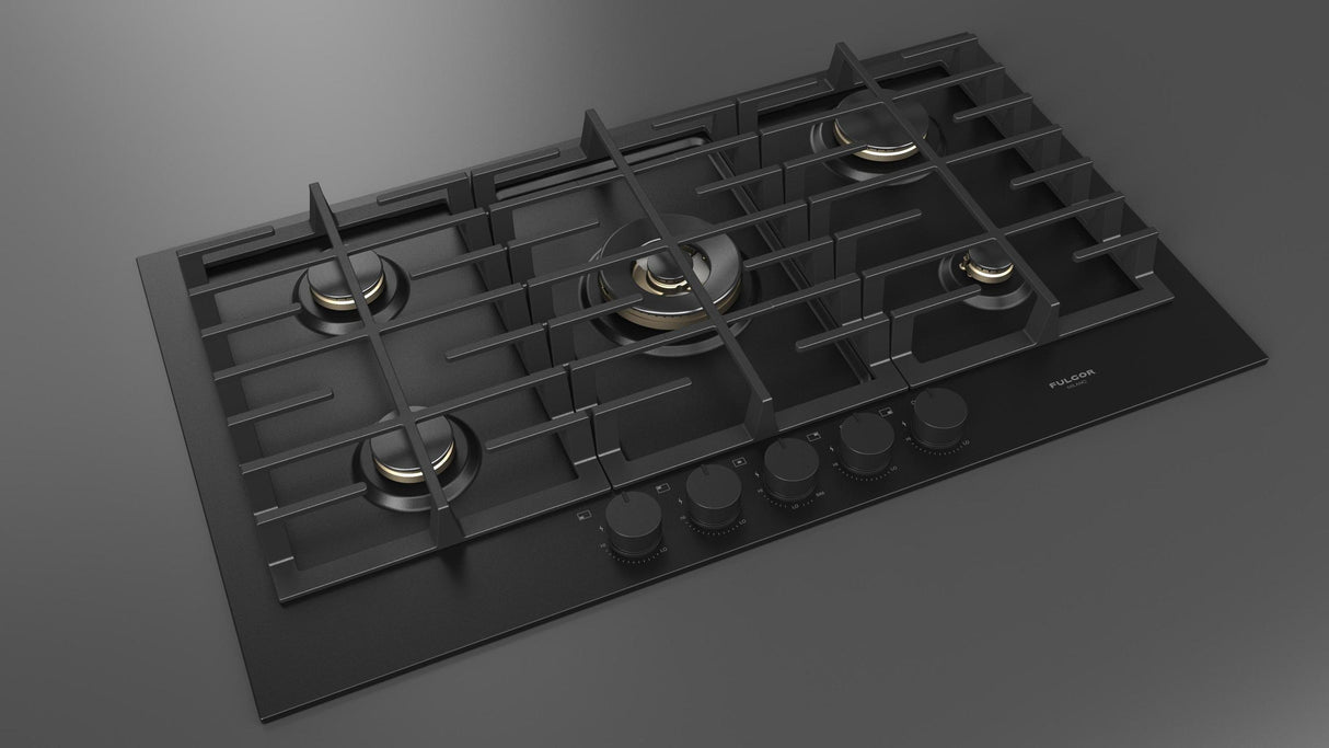 Fulgor Milano 36” Built-In Gas Cooktop Matte Black Gas Cooktop F4MTGK36MB1