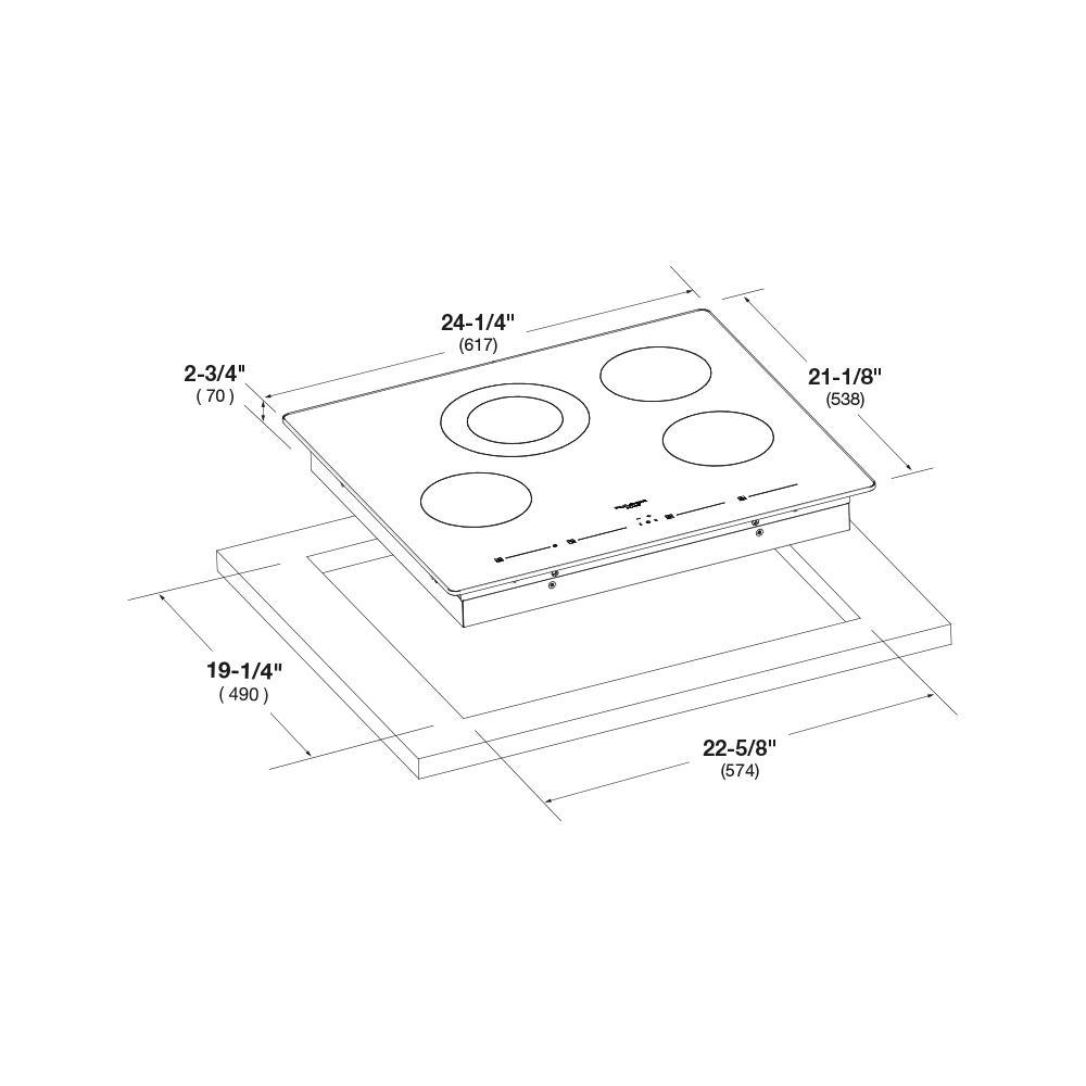 Fulgor Milano 24" Vetroceramic Electric Cooktop F7RT24S1