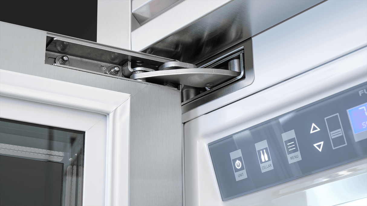 Fulgor Milano 24" Stainless Steel Tri-Zone Built-In Wine Cooler Left Hinge F7PBW24S2L