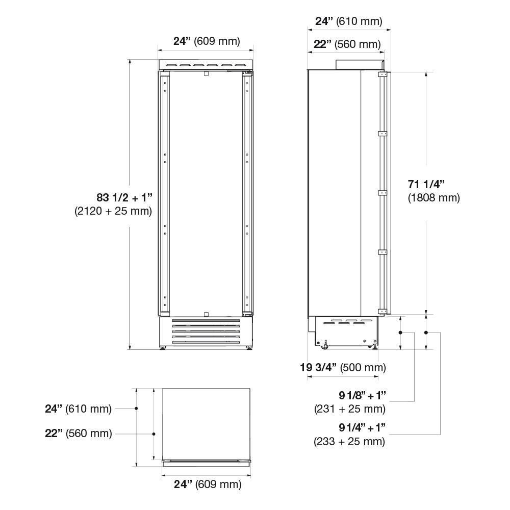 Fulgor Milano 24” Built-In Freezer Column F7IFC24O1L