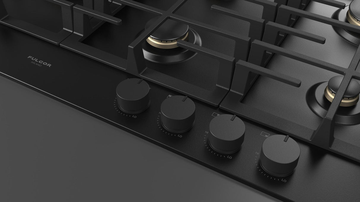 Fulgor Milano 36” Built-In Gas Cooktop Matte Black Gas Cooktop
