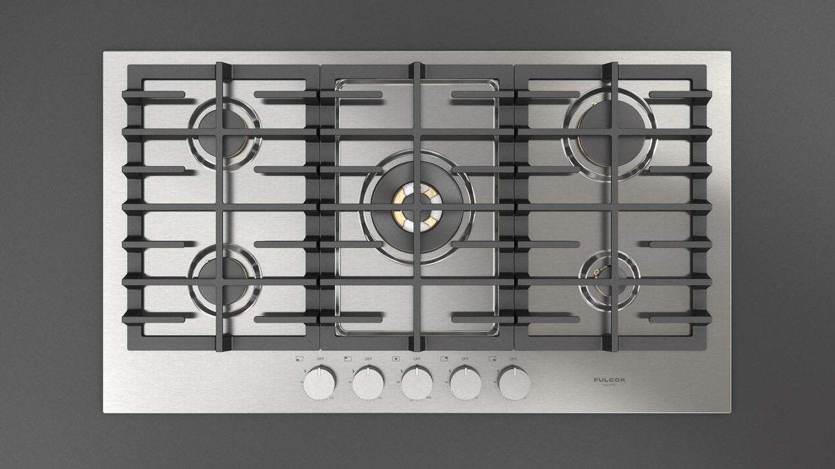 Fulgor Milano 36” Built-In Gas Cooktop Stainless Steel Gas Cooktop F4MTGK36S1
