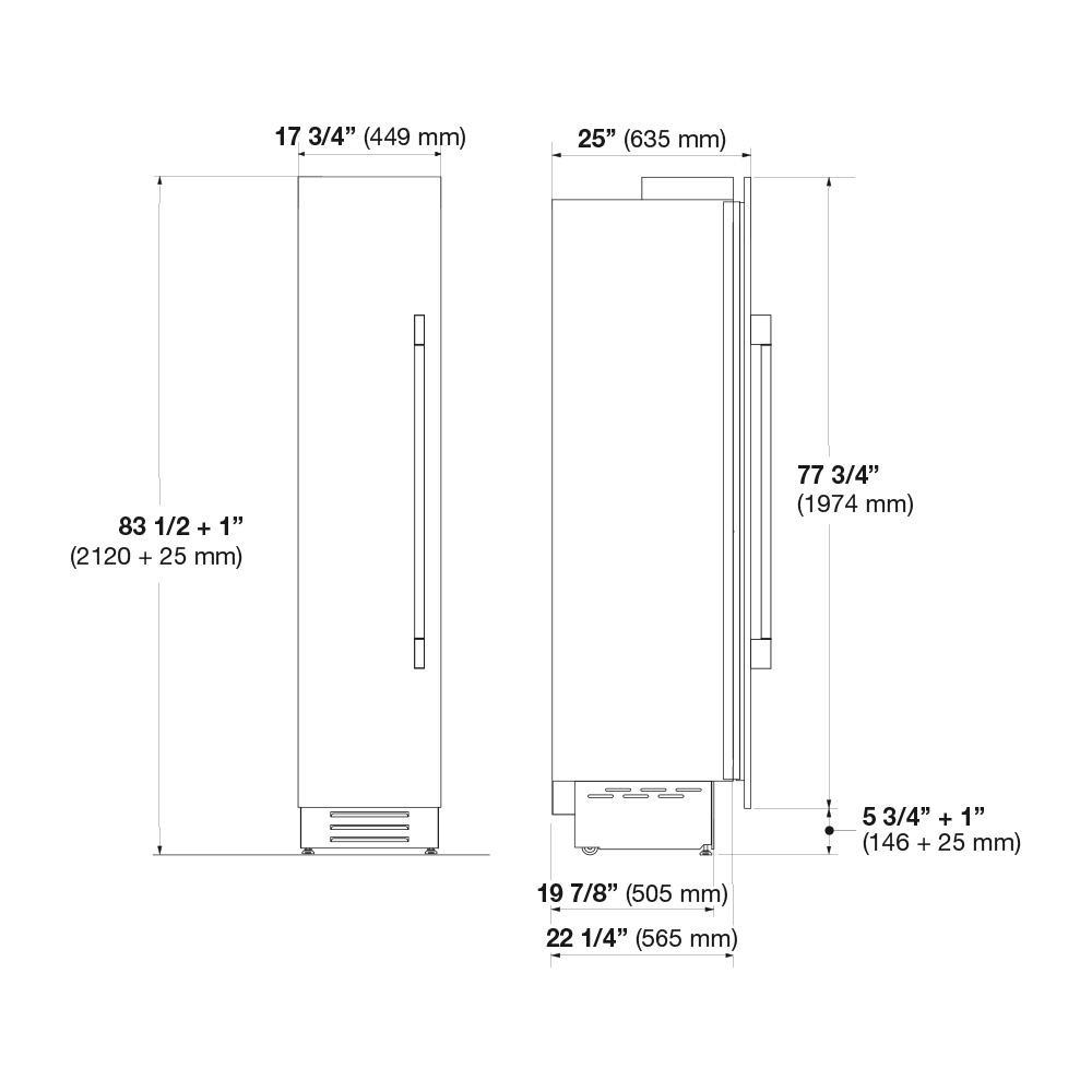 Fulgor Milano Sofia 700 Series 18" 8.22 Cu. Ft. Stainless Steel Built-In Freezer Column F7SFC18S1L