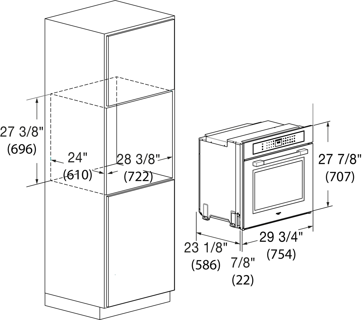 Fulgor Milano Matteo 700 Series 30" Matte Black Single Wall Electric Self-Clean Oven F7MSP30MB1