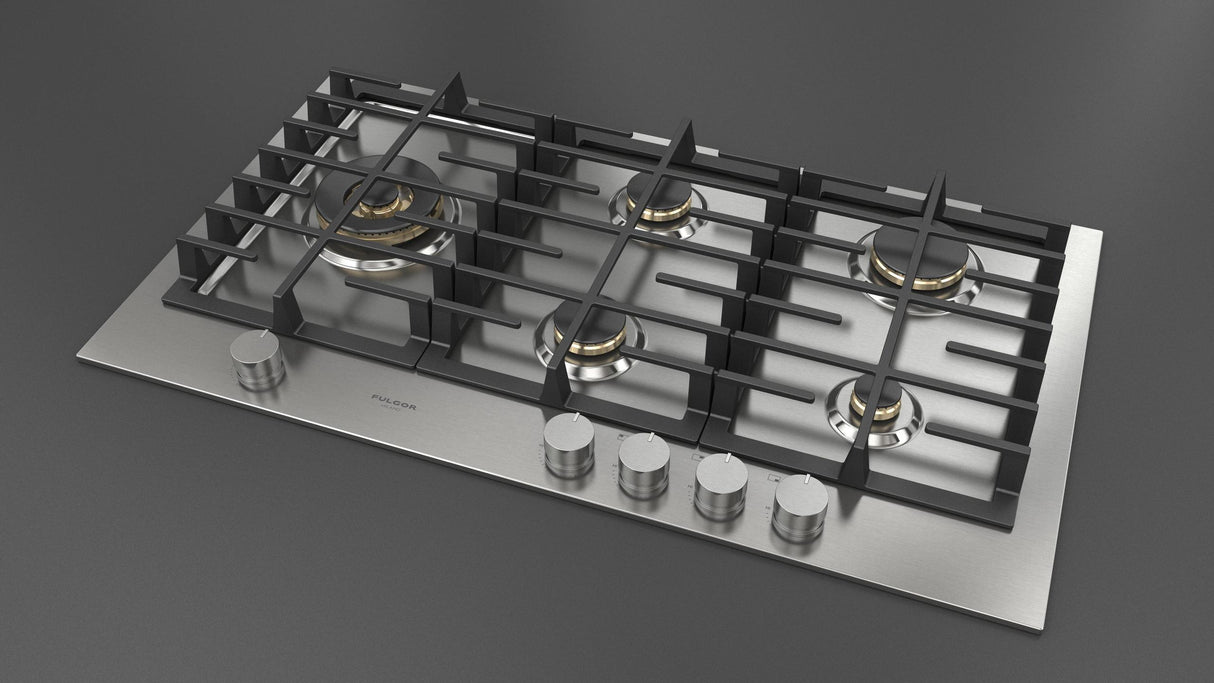 Fulgor Milano 36” Built-In Gas Cooktop Stainless Steel Gas Cooktop F4MEGK36S1