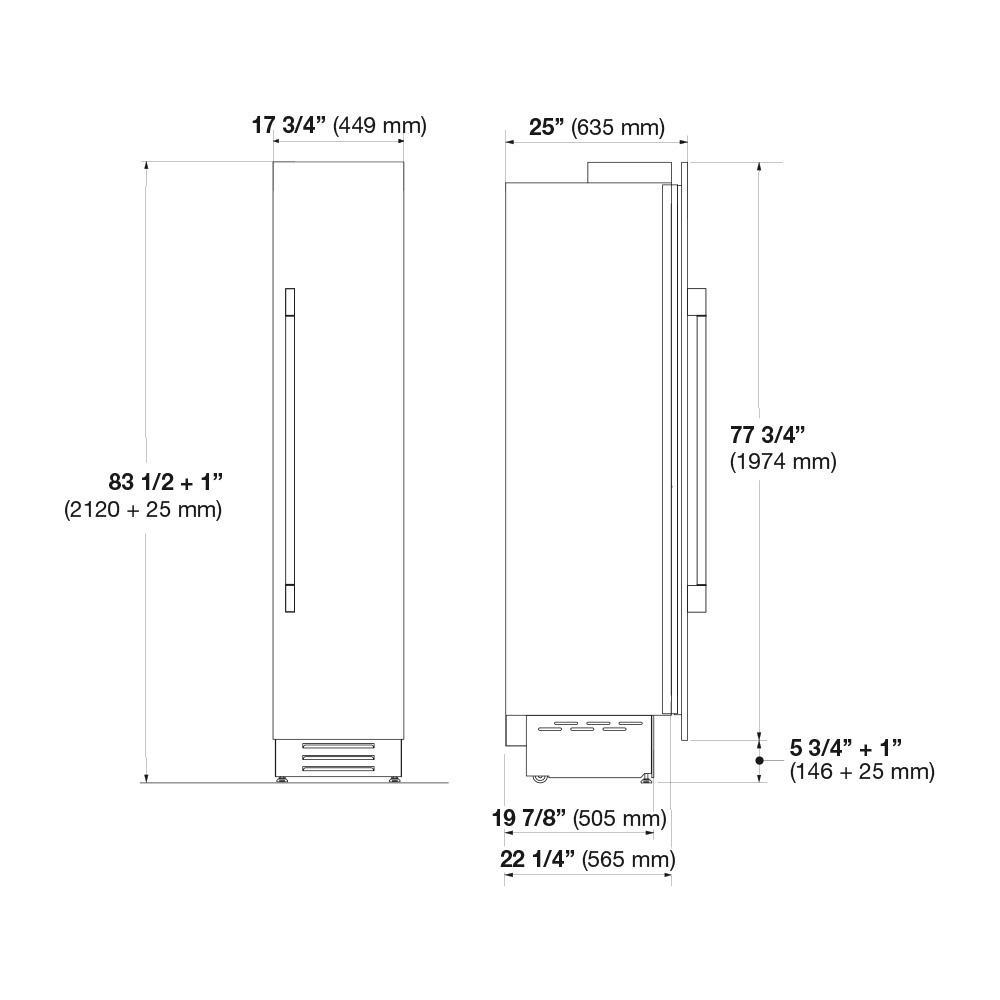 Fulgor Milano Sofia 700 Series 18" 8.22 Cu. Ft. Stainless Steel Built-In Freezer Column F7SFC18S1R