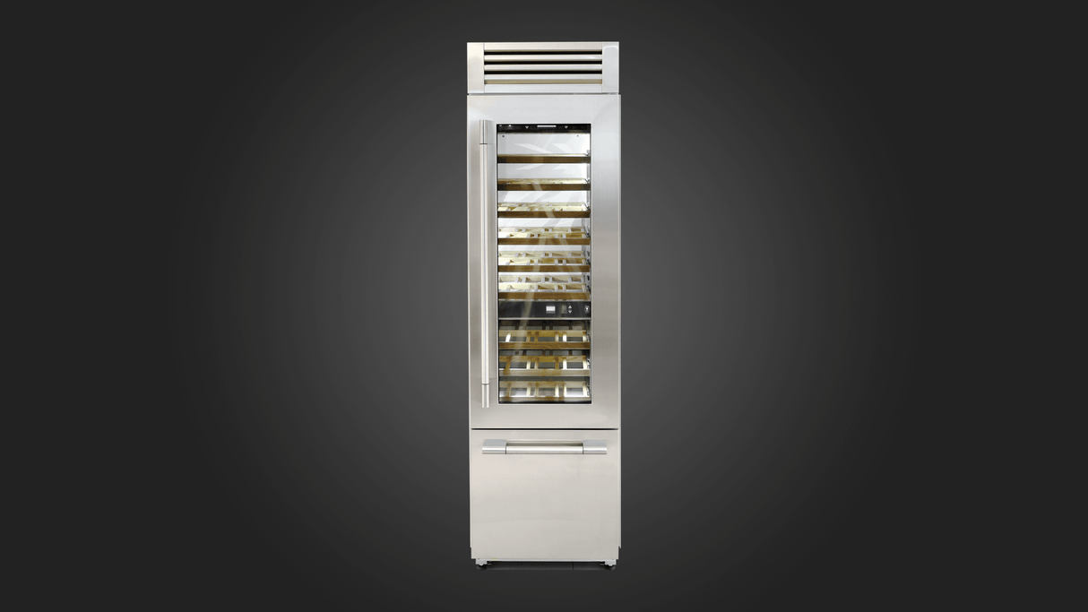 Fulgor Milano 24" Stainless Steel Tri-Zone Built-In Wine Cooler Right Hinge F7PBW24S2R