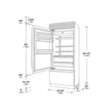 Fulgor Milano 36" Stainless Steel Bottom Freezer Built-In Refrigerator Right Hinge F7PBM36S2R