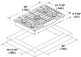 Fulgor Milano 30” Gas Cooktop Sofia 600 Series F6PGK305S2