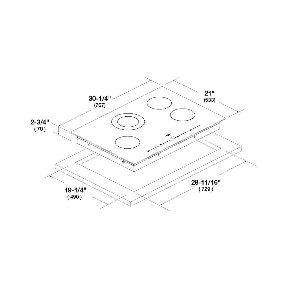 Fulgor Milano 30” Built-In Glass-Ceramic Electric Cooktop Glossy Black F7RT30B1