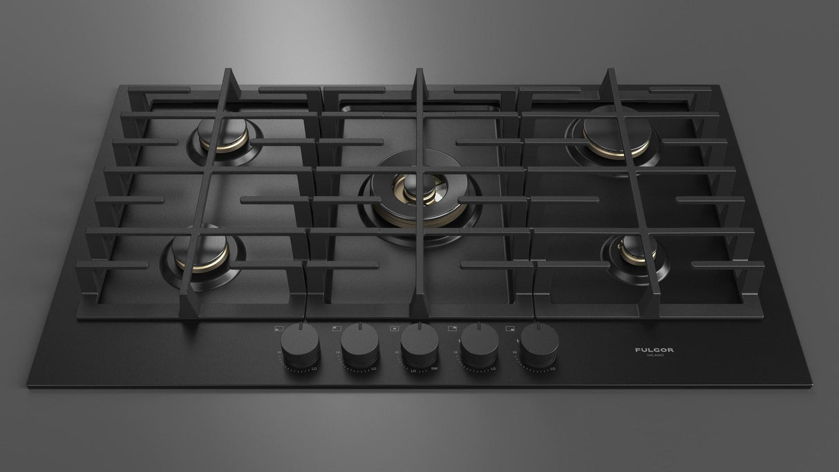 Fulgor Milano 36” Built-In Gas Cooktop Matte Black Gas Cooktop F4MTGK36MB1