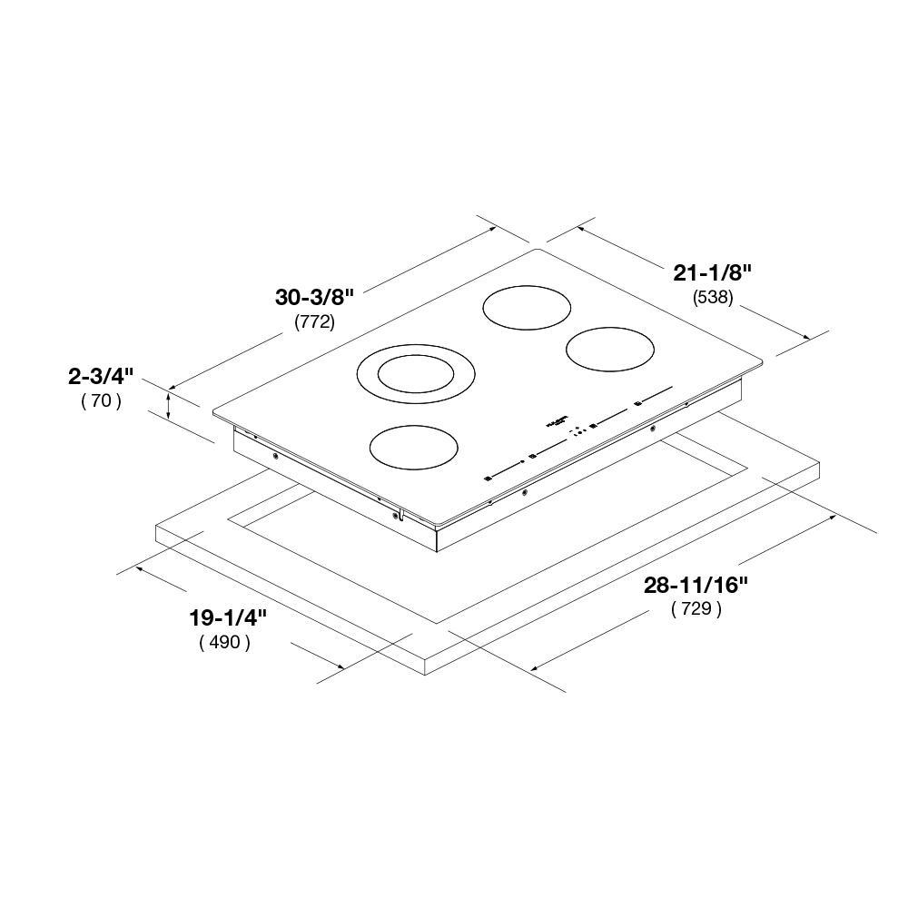 Fulgor Milano 30” Built-In Glass-Ceramic Electric Cooktop Glossy Black F7RT30S1
