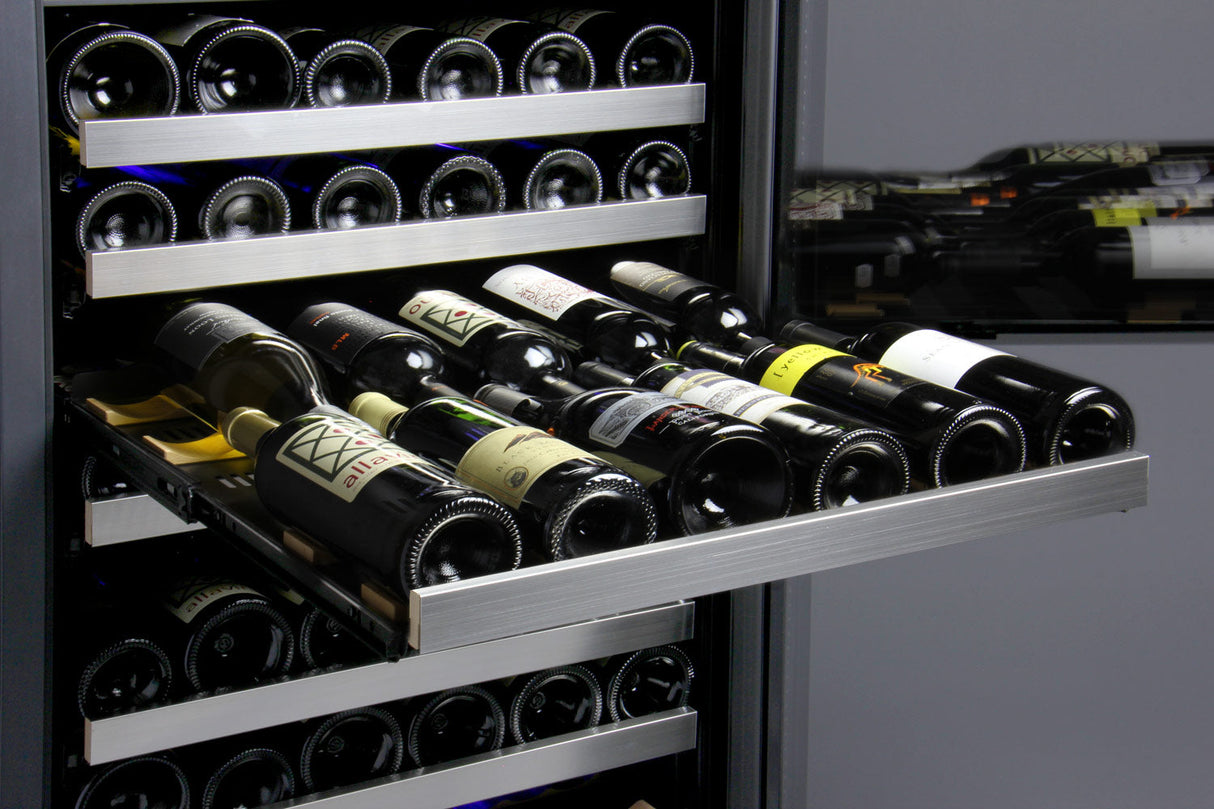 Allavino 24” Wide FlexCount II Tru-Vino 177 Bottle Single Zone Stainless Steel Right Hinge Wine Refrigerator