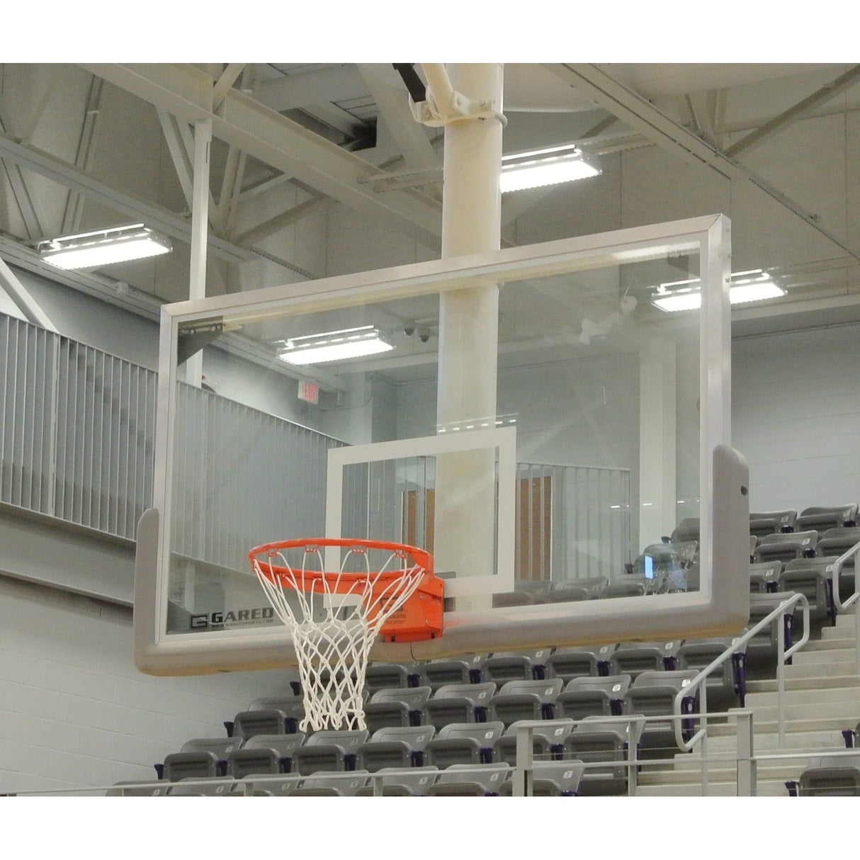 Gared Main Court Competition Glass Backboard 42″ x 72″ Aluminum Framed Tempered Glass Backboard