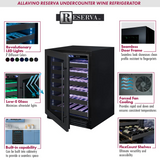 Allavino Reserva Series 100‑Bottle 34″ Tall Dual Zone Black Stainless Steel Side‑by‑Side Wine Cooler Refrigerator BF 2X‑BDW5034S‑1BS