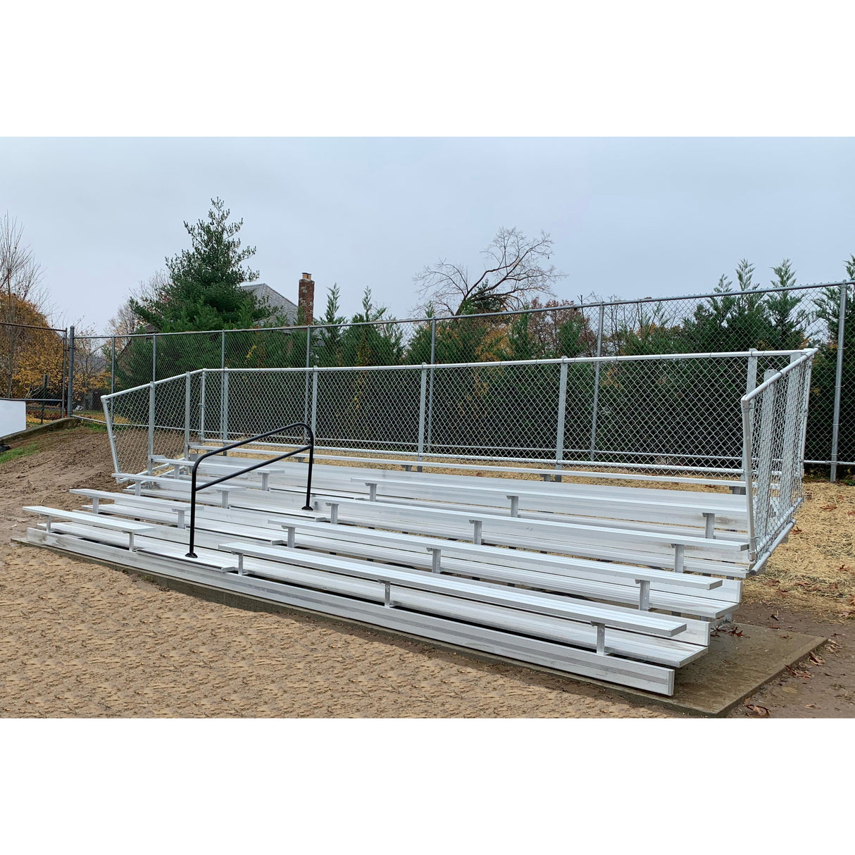 Gared Spectator Stationary 15′ 5-Row Double Footplank Aisle Bleacher GSNB0515WA