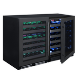 Allavino Reserva Series 100‑Bottle 34″ Tall Three‑Zone Black Stainless Steel Side‑by‑Side Wine Cooler Refrigerator 3Z‑BDW5034‑BS