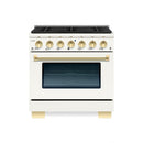 Hallman Bold Series 30" Dual Fuel Freestanding Range with Brass Trim