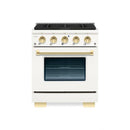 Hallman Bold Series 30" Dual Fuel Freestanding Range with Brass Trim