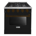 Hallman Bold Series 30" Dual Fuel Freestanding Range with Bronze Trim