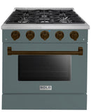 Hallman Bold Series 30" Dual Fuel Freestanding Range with Bronze Trim