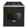 Hallman Bold Series 30" Dual Fuel Freestanding Range with Bronze Trim