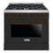 Hallman Bold Series 36" Dual Fuel Freestanding Range with Bronze Trim