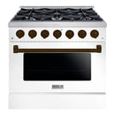 Hallman Bold Series 36" Dual Fuel Freestanding Range with Bronze Trim