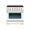 Hallman Bold Series 36" Dual Fuel Freestanding Range with Chrome Trim