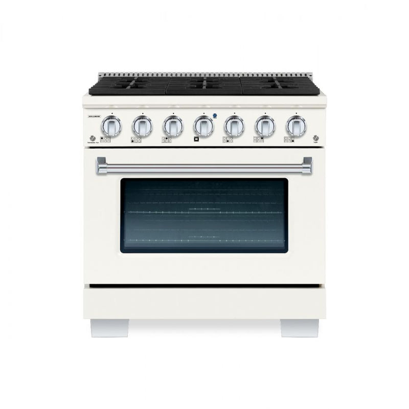 Hallman Bold Series 36" Dual Fuel Freestanding Range with Chrome Trim