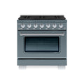 Hallman Bold Series 36" Dual Fuel Freestanding Range with Chrome Trim